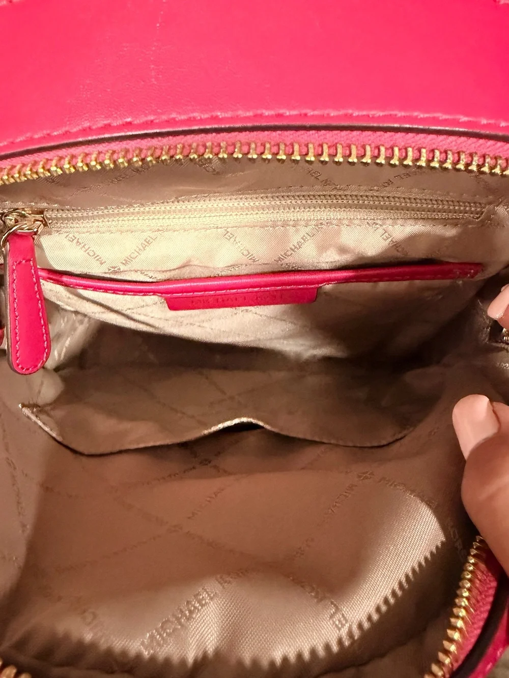 Michael Kors Electric Pink Pebbled Leather Backpack